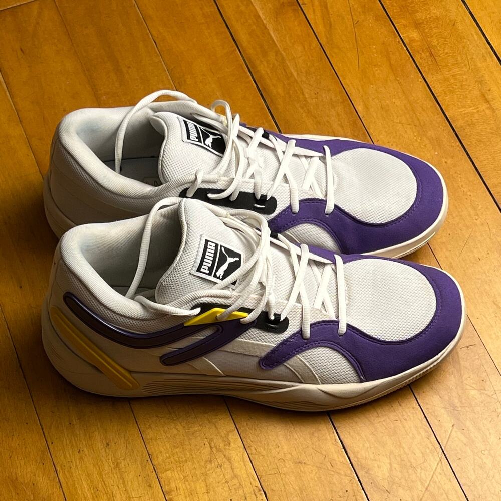 Puma TRC blaze Court Sneakers Lakers Size 13 US Men's White/Purple/Yellow